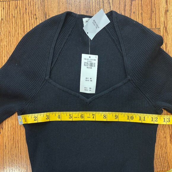 A&F Long Sleeve Cutout Midi Sweater Dress - Black - Picture 7 of 9